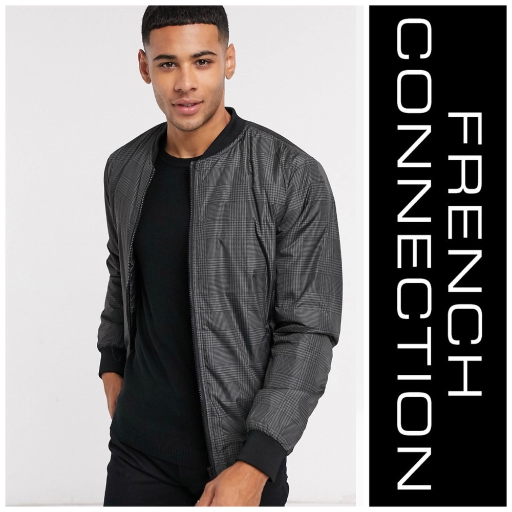 NWT - French Connection Check Bomber Jacket